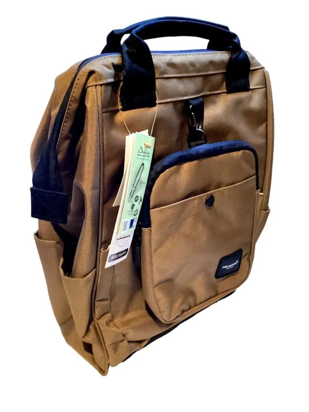 Himawari Backpack w Cross Body Purse Ply Canvas Water Repellent Brown New W Tags